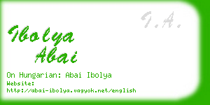 ibolya abai business card